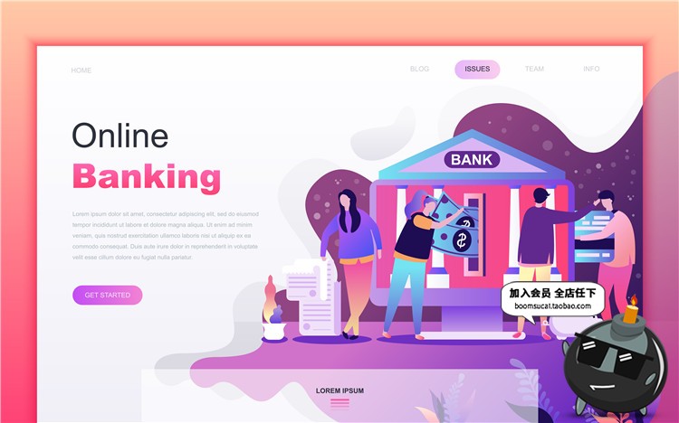 图片[21]-简约扁平化风格banner海报插画网页页面UI设计模板AI矢量素材-设计猿