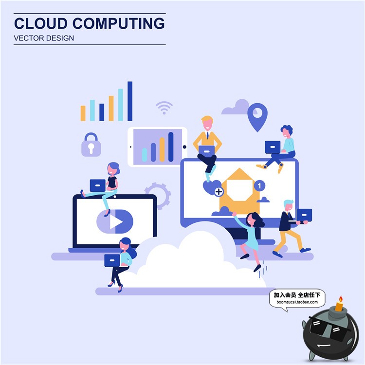 图片[22]-扁平化商业商务办公UI插画概念海报装饰元素AI矢量设计素材-设计猿