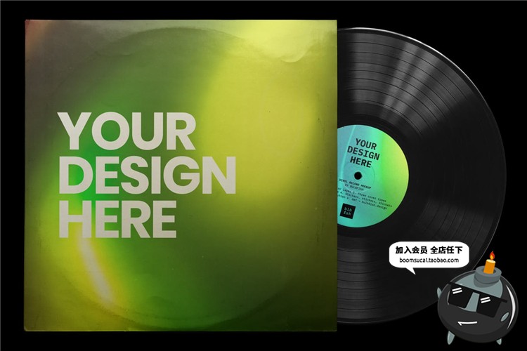图片[6]-黑胶唱片透明塑料包装封面效果展示设计图PS样机PSD模板设计素材-设计猿