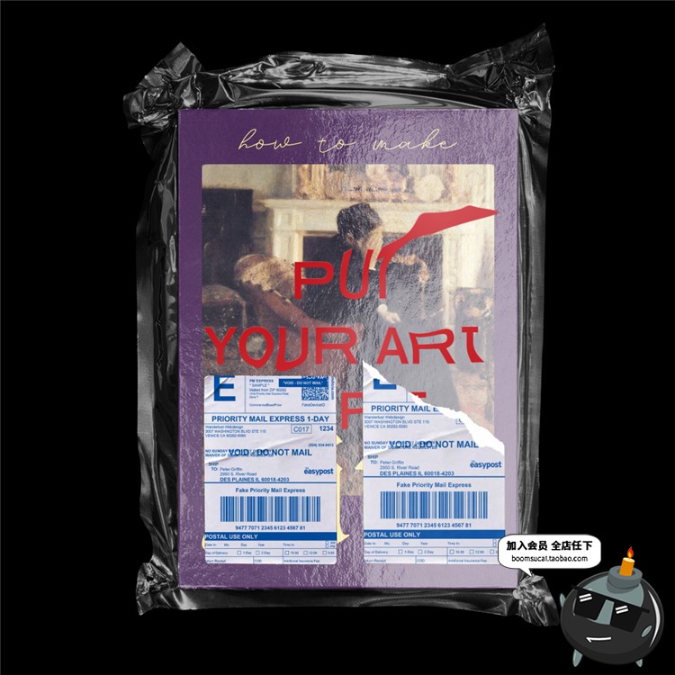 图片[1]-真空金属塑料锋利铝箔纸塑封膜外包装撕纸PSD样机展示PS模板素材-设计猿