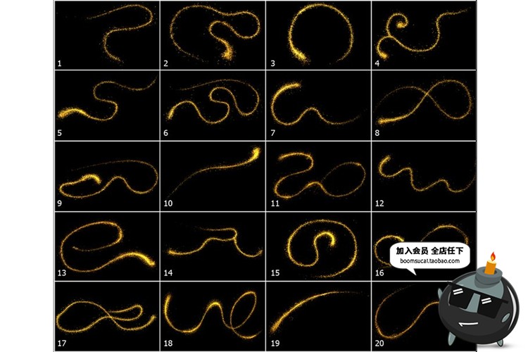 图片[2]-5K金色魔幻魔法洒金粒子光效效果特效纹理PNG免扣设计后期PS素材-设计猿