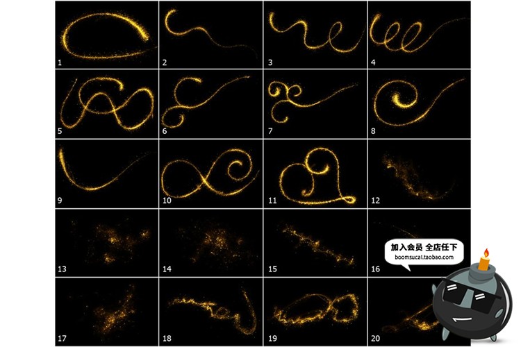 图片[3]-5K金色魔幻魔法洒金粒子光效效果特效纹理PNG免扣设计后期PS素材-设计猿