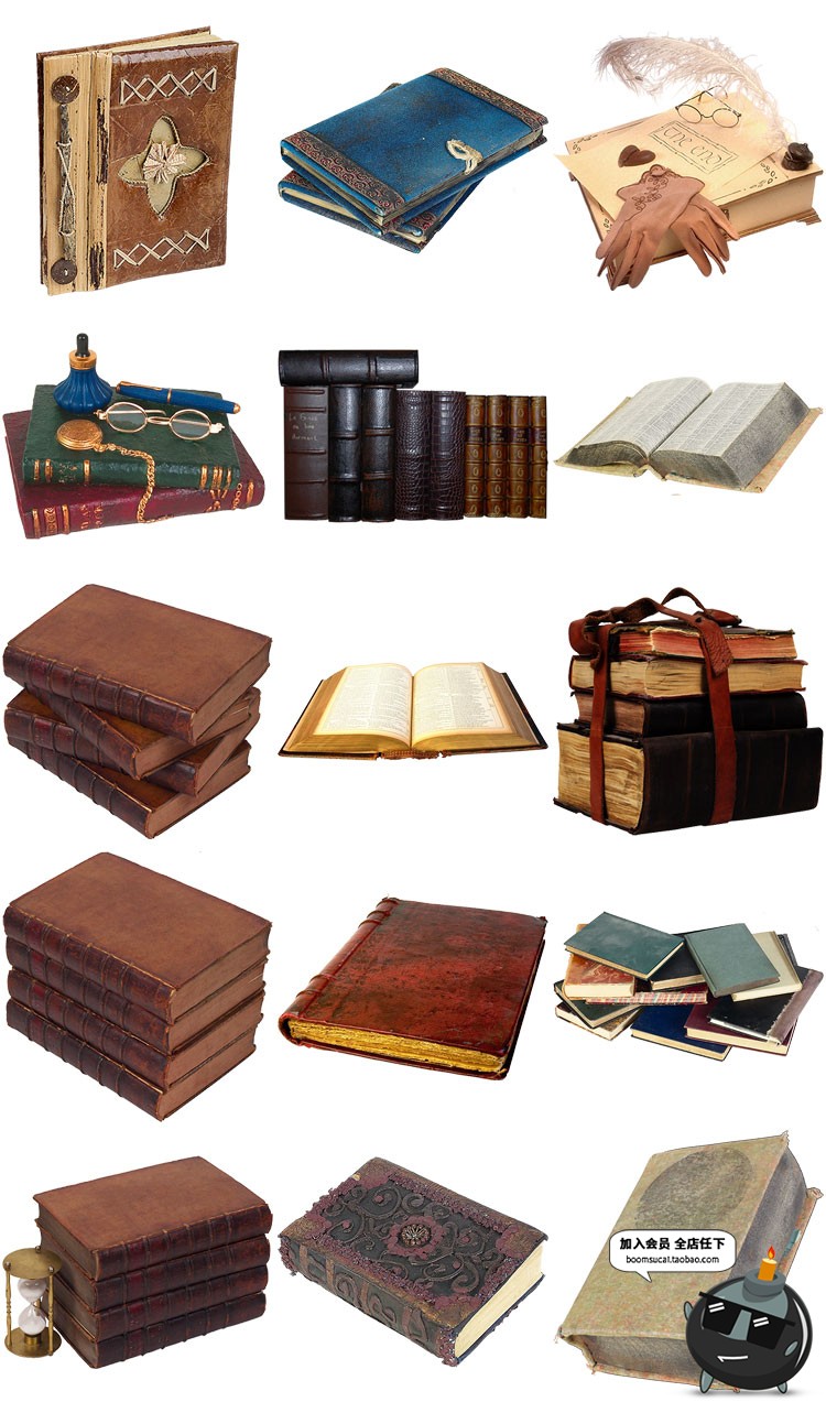 图片[2]-欧式艺术复古书本书籍魔力魔法古典免抠图PNG图片PS后期合成素材-设计猿