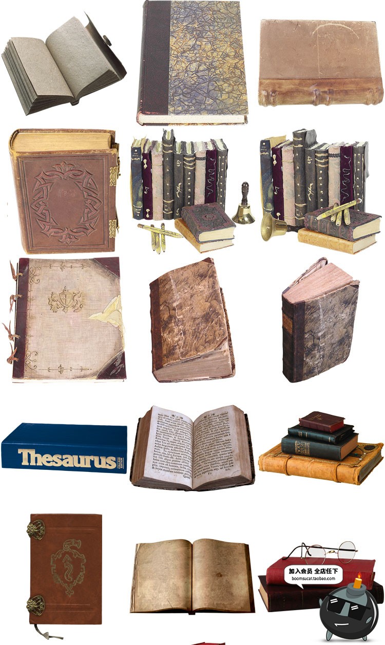 图片[4]-欧式艺术复古书本书籍魔力魔法古典免抠图PNG图片PS后期合成素材-设计猿