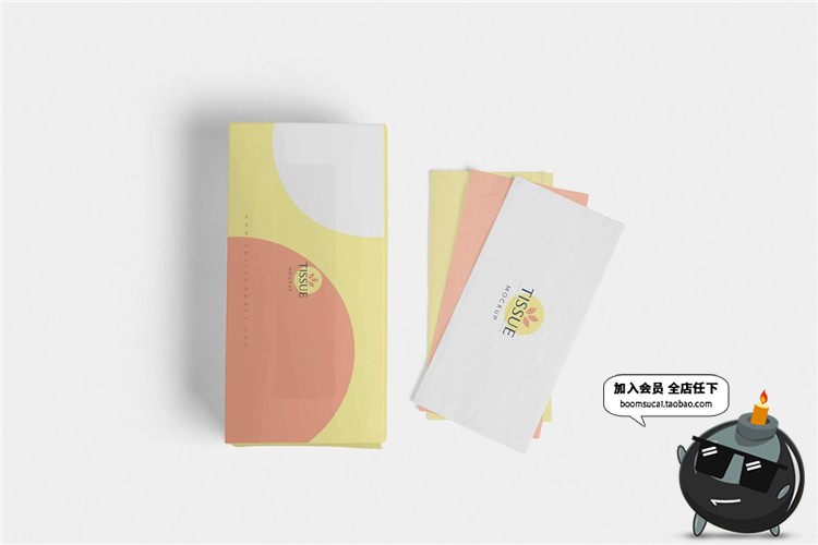 图片[3]-手抽纸巾盒卫生纸纸盒手纸抽式抽纸盒包装设计样机PSD模板PS素材-设计猿