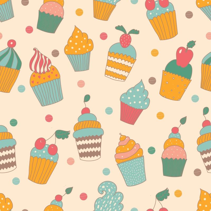 图片[3]-清新森系可爱手绘咖啡杯子蛋糕下午茶卡片插画背景图案AI矢量素材-设计猿