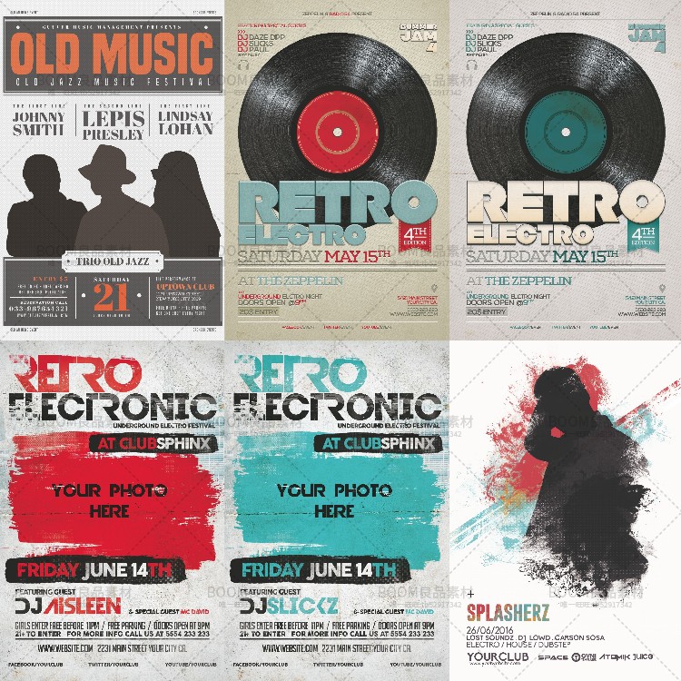 图片[1]-欧美复古怀旧风酒吧广告宣传单页招贴海报PSD分层模板PS设计素材-设计猿