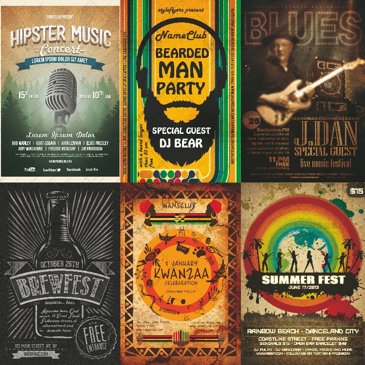 图片[14]-欧美复古怀旧风酒吧广告宣传单页招贴海报PSD分层模板PS设计素材-设计猿