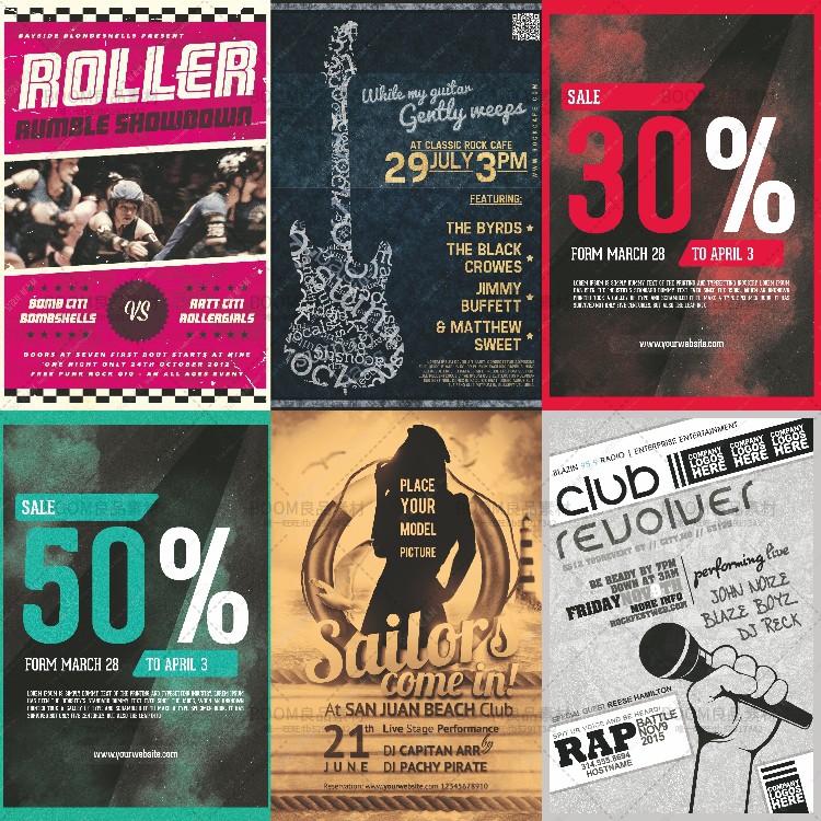 图片[15]-欧美复古怀旧风酒吧广告宣传单页招贴海报PSD分层模板PS设计素材-设计猿