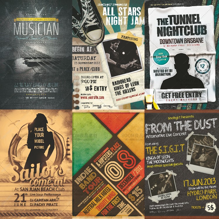 图片[19]-欧美复古怀旧风酒吧广告宣传单页招贴海报PSD分层模板PS设计素材-设计猿