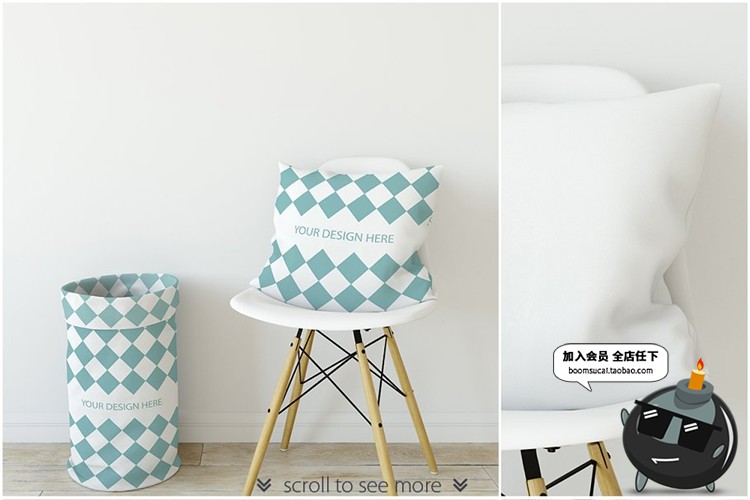 图片[10]-儿童室内房间织物抱枕床帐篷窗帘公仔效果展示PS样机PSD模板素材-设计猿