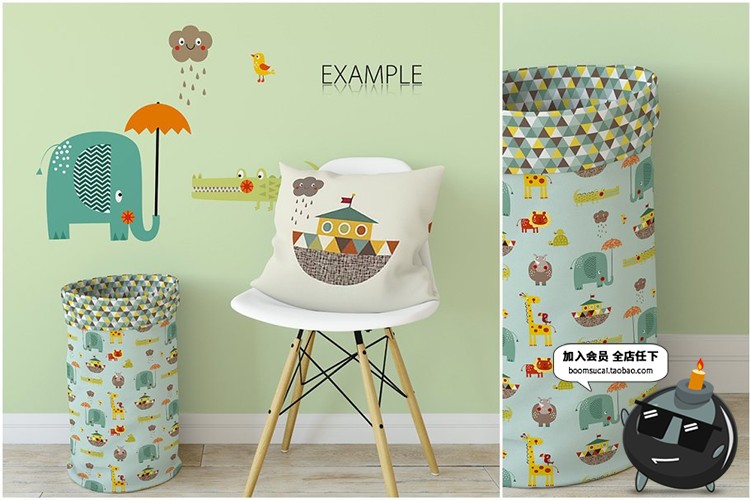 图片[11]-儿童室内房间织物抱枕床帐篷窗帘公仔效果展示PS样机PSD模板素材-设计猿