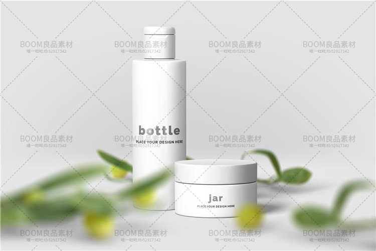 图片[2]-组合化妆品瓶滴管包装小样效果展示全套护肤品vi样机模板PSD素材-设计猿