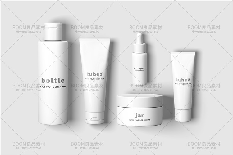 图片[3]-组合化妆品瓶滴管包装小样效果展示全套护肤品vi样机模板PSD素材-设计猿