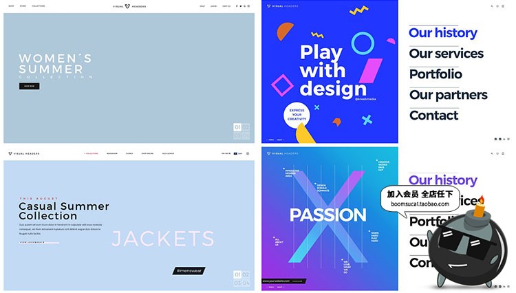 图片[10]-网站网页页面网站简约首屏头部banner海报广告介绍PSD模板PS素材-设计猿