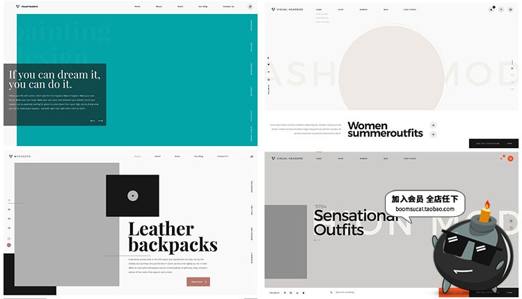 图片[13]-网站网页页面网站简约首屏头部banner海报广告介绍PSD模板PS素材-设计猿