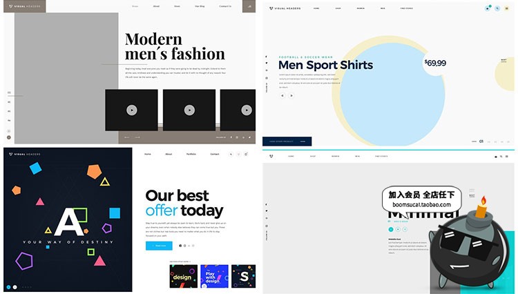 图片[14]-网站网页页面网站简约首屏头部banner海报广告介绍PSD模板PS素材-设计猿