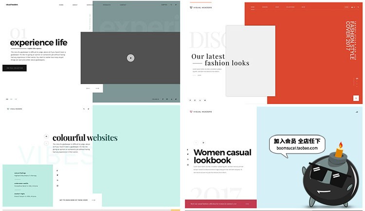 图片[19]-网站网页页面网站简约首屏头部banner海报广告介绍PSD模板PS素材-设计猿