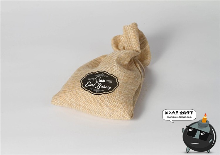 图片[1]-时尚简约淳朴健康食品麻袋小布袋包装设计VI文创样机展示PSD素材-设计猿