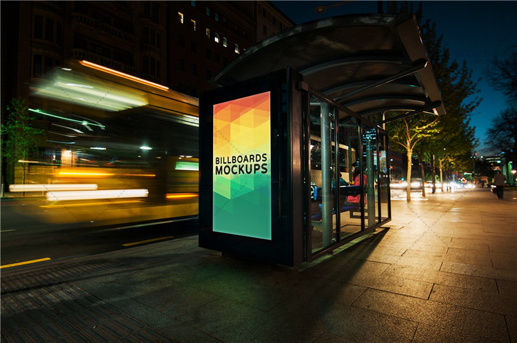 图片[8]-繁华夜景户外大型广告牌车站效果展示样机智能贴图模型PSD素材-设计猿