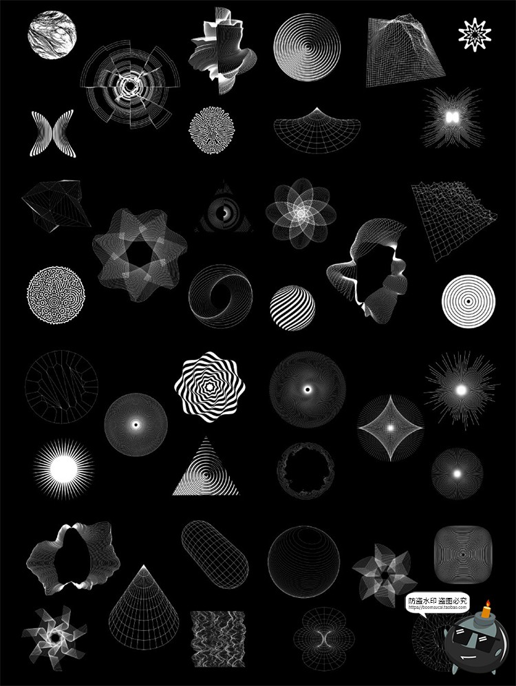 图片[3]-未来蒸汽波酸性艺术科技抽象几何元素装饰图形AI矢量PNG免抠素材-设计猿