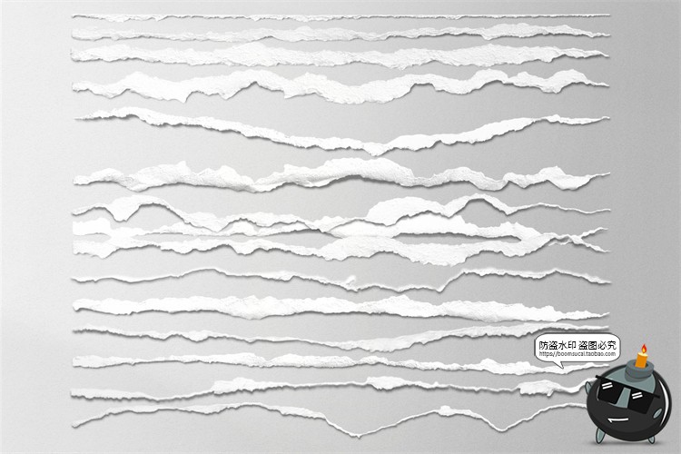 图片[6]-做旧手撕碎纸张白纸边缘肌理纹理后期合成创意PNG免抠PSD模板素材-设计猿