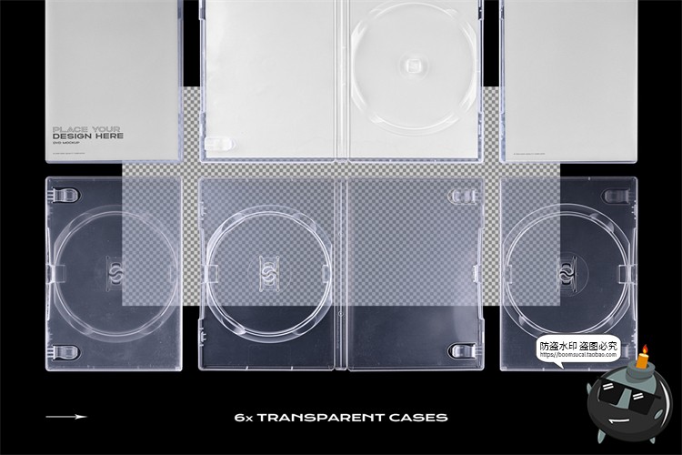 图片[1]-DVD透明碟片包装塑料塑封包装盒样机mockup智能贴图psd模版PS素材-设计猿