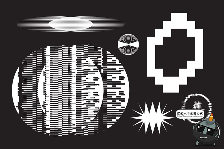 图片[2]-复古未来蒸汽波破坏性抽象奇怪AI矢量形状PNG免抠图案素材-设计猿