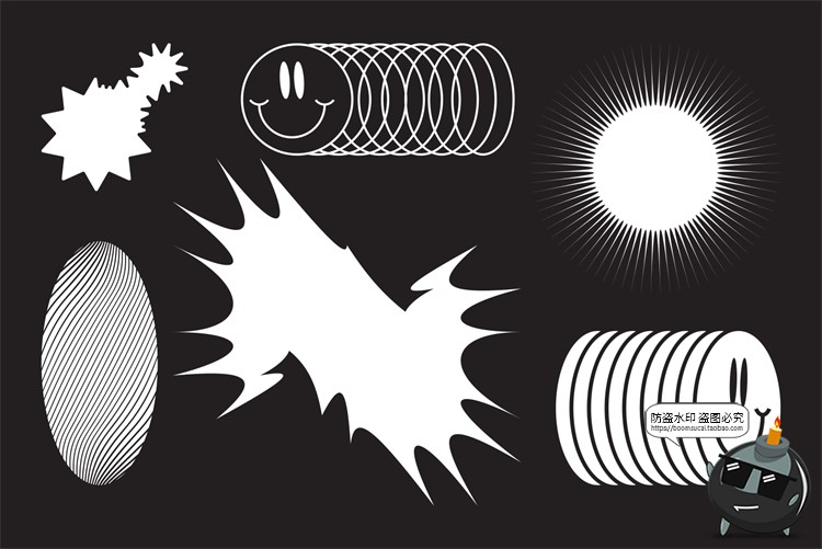 图片[5]-复古未来蒸汽波破坏性抽象奇怪AI矢量形状PNG免抠图案素材-设计猿