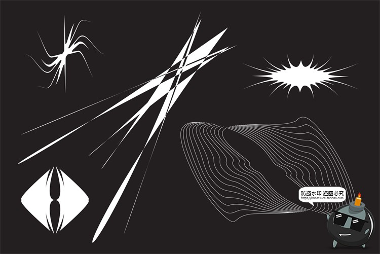 图片[6]-复古未来蒸汽波破坏性抽象奇怪AI矢量形状PNG免抠图案素材-设计猿