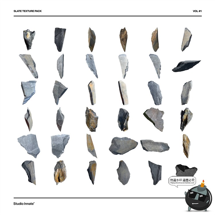 图片[1]-石头石块岩石碎片爆炸飞溅效果装饰元素后期合成创意PNG免抠素材-设计猿