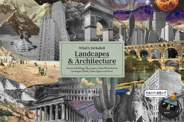 图片[3]-欧美复古潮流蒸汽波波普风艺术拼贴元素怀旧PNG免抠剪贴画PSD素材-设计猿