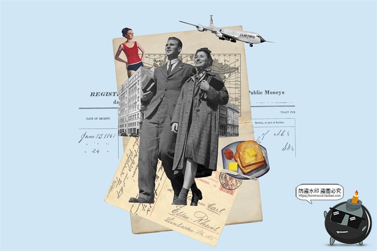 图片[8]-欧美复古潮流蒸汽波波普风艺术拼贴元素怀旧PNG免抠剪贴画PSD素材-设计猿