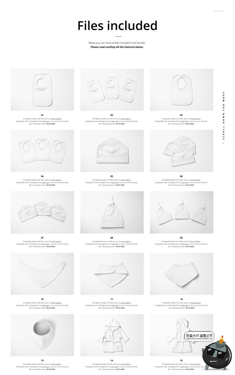 图片[1]-母婴服饰连体衣帽子裤子卫衣服装品牌提案样机PSD模板PS素材合集-设计猿