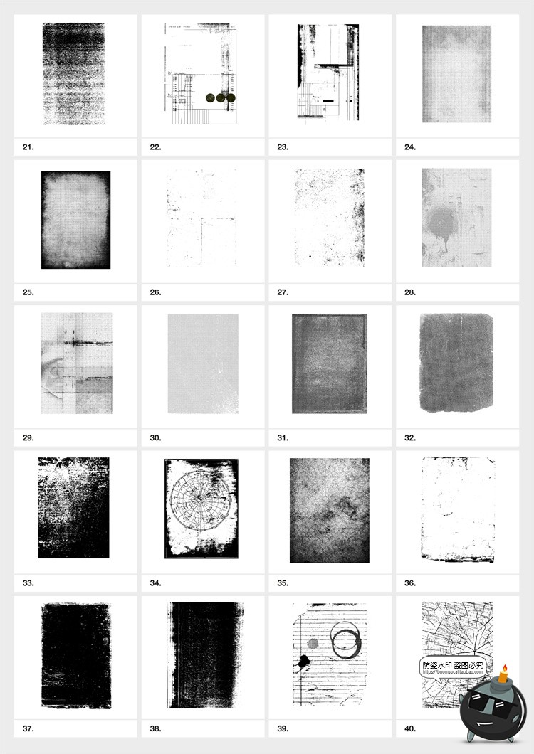 图片[2]-复古做旧起皱纸张半色调木材磨损破裂纹理背景AI矢量后期合成素材-设计猿