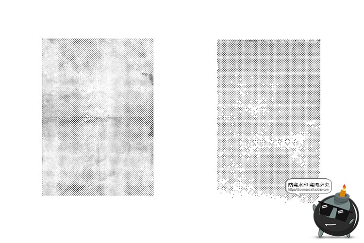 图片[5]-复古做旧起皱纸张半色调木材磨损破裂纹理背景AI矢量后期合成素材-设计猿