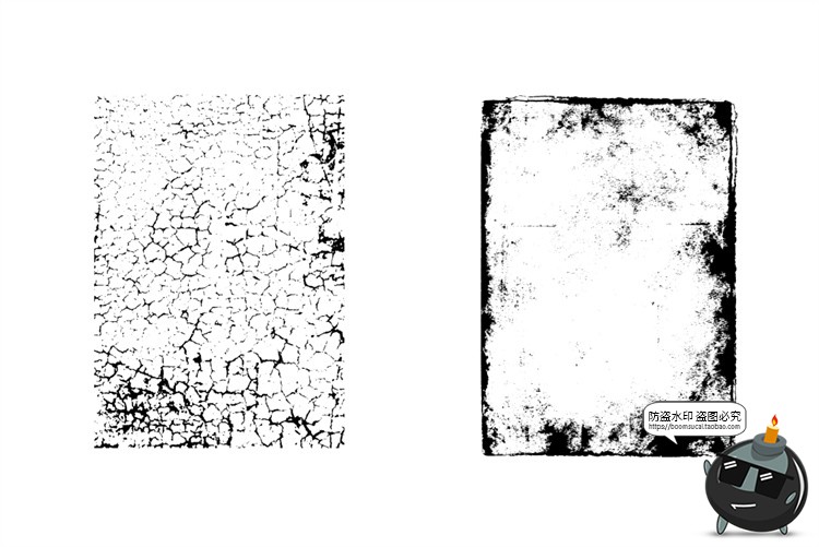 图片[7]-复古做旧起皱纸张半色调木材磨损破裂纹理背景AI矢量后期合成素材-设计猿