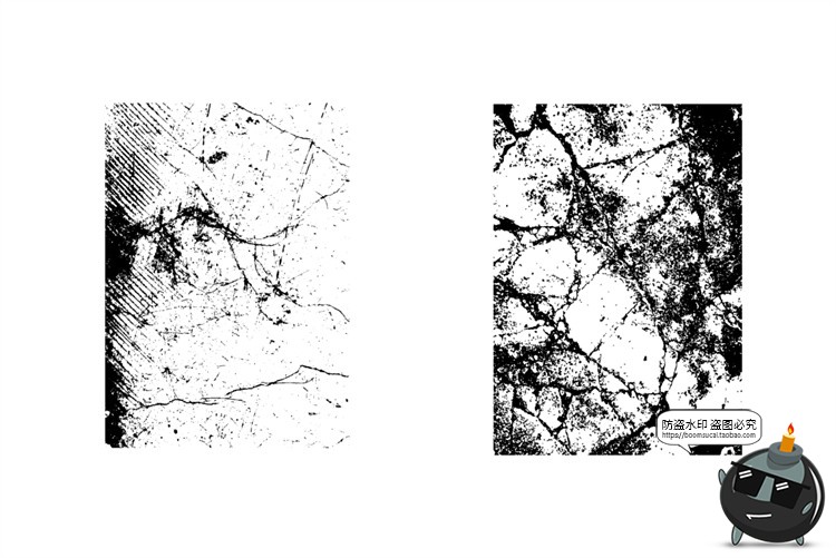 图片[8]-复古做旧起皱纸张半色调木材磨损破裂纹理背景AI矢量后期合成素材-设计猿