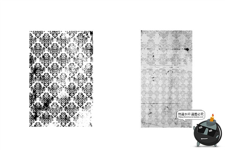 图片[9]-复古做旧起皱纸张半色调木材磨损破裂纹理背景AI矢量后期合成素材-设计猿