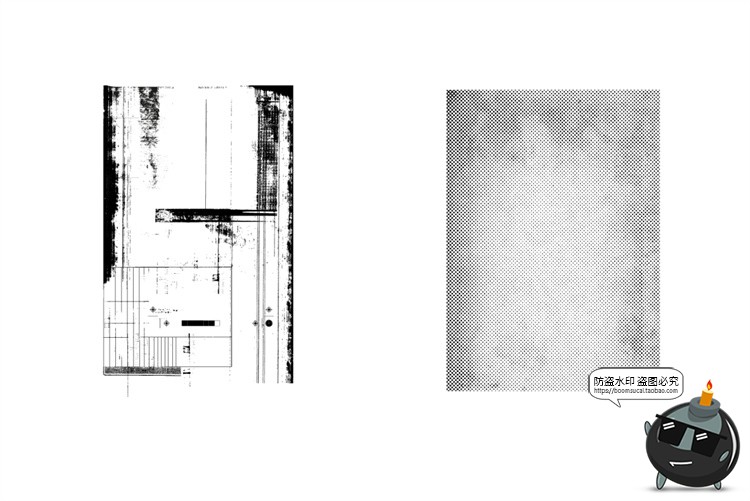 图片[13]-复古做旧起皱纸张半色调木材磨损破裂纹理背景AI矢量后期合成素材-设计猿