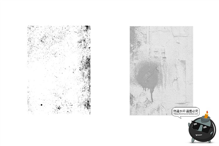 图片[15]-复古做旧起皱纸张半色调木材磨损破裂纹理背景AI矢量后期合成素材-设计猿