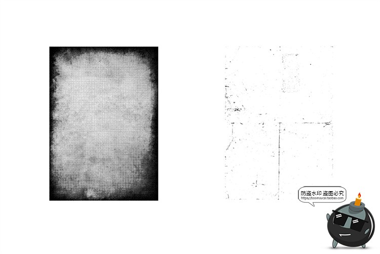 图片[16]-复古做旧起皱纸张半色调木材磨损破裂纹理背景AI矢量后期合成素材-设计猿