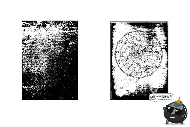 图片[22]-复古做旧起皱纸张半色调木材磨损破裂纹理背景AI矢量后期合成素材-设计猿