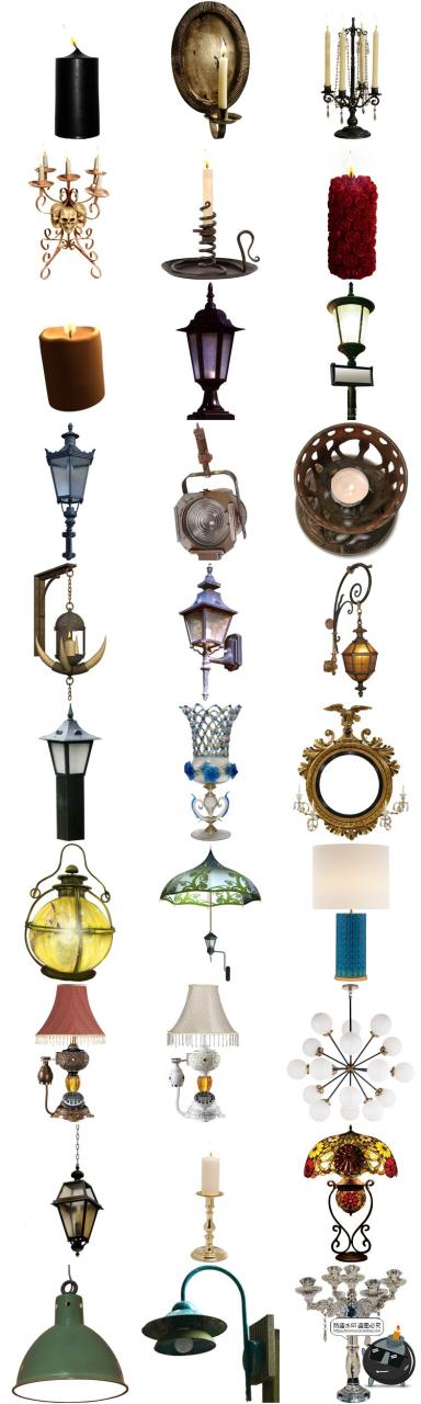 图片[4]-复古煤油灯马灯欧式路灯落地灯台灯烛台壁灯PNG免抠透明图片素材-设计猿