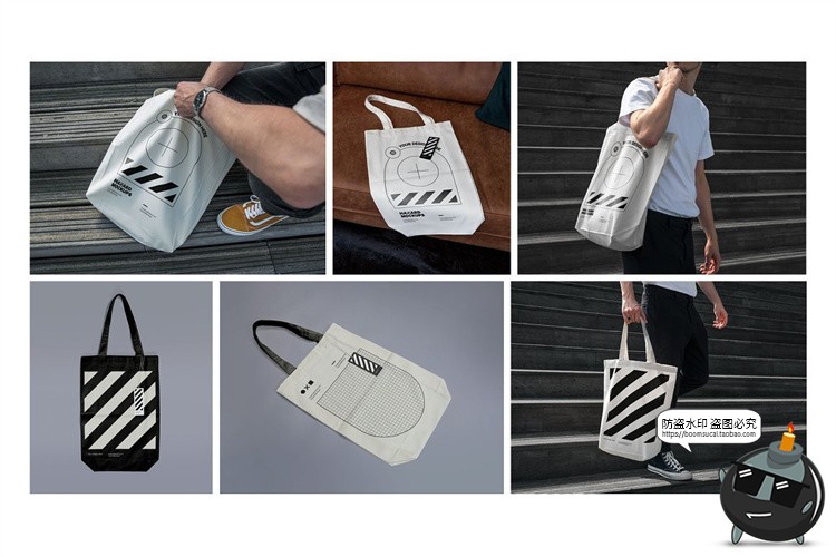 图片[1]-休闲时尚手提袋帆布袋环保袋品牌提案智能贴图样机PSD模板PS素材-设计猿