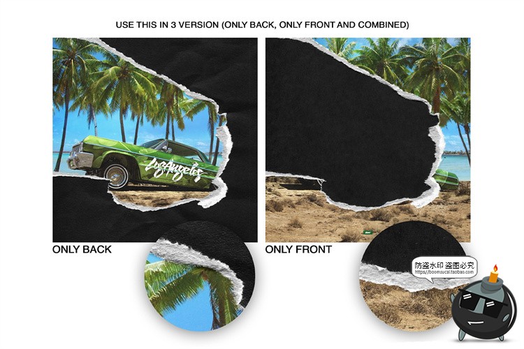 图片[5]-黑纸卡纸片撕纸白边毛边纹理贴图样机PSD模板PNG免抠装饰PS素材-设计猿