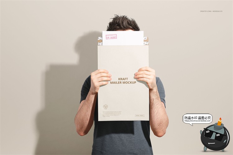 图片[6]-文创牛皮纸信封纸盒文具包装品牌贴图样机场景展示PSD模板PS素材-设计猿