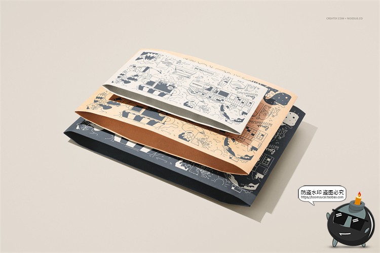 图片[11]-文创牛皮纸信封纸盒文具包装品牌贴图样机场景展示PSD模板PS素材-设计猿