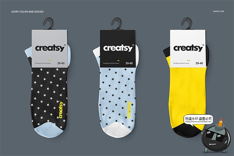 图片[4]-短袜浅口袜子船袜吊牌智能贴图效果展示mockups样机PSD模板PS素材-设计猿