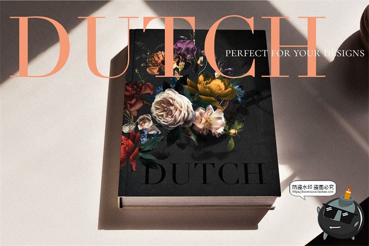 图片[7]-复古欧式花卉鲜花暗稳重庄重风格剪贴画拼贴装饰元素PNG免抠素材-设计猿